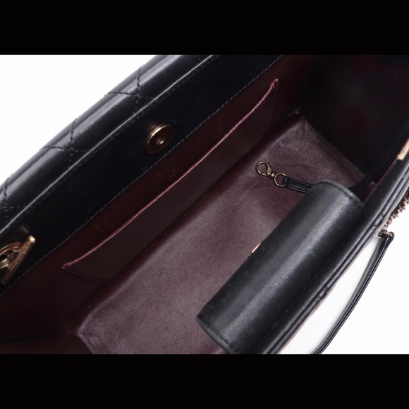 CHANEL Lambskin Quilted Beauty Lock Tote Leather Flap Medium Handbag Purse - Picture 9 of 15